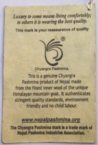 Chyangra Pashmina Label