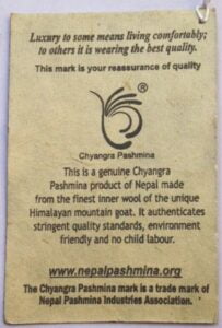 Chyangra Pashmina Label